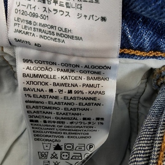 NWT Levis 501 Cropped Straight Leg High Rise Button Distressed Frayed Hem SZ 27 - Picture 12 of 13